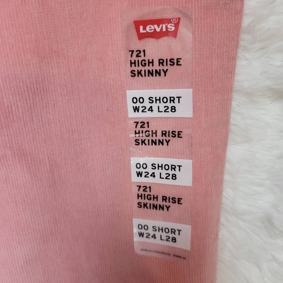 Levi's 721 Pink Corduroy Jeans - W24 L28‎ - Picture 4 of 6